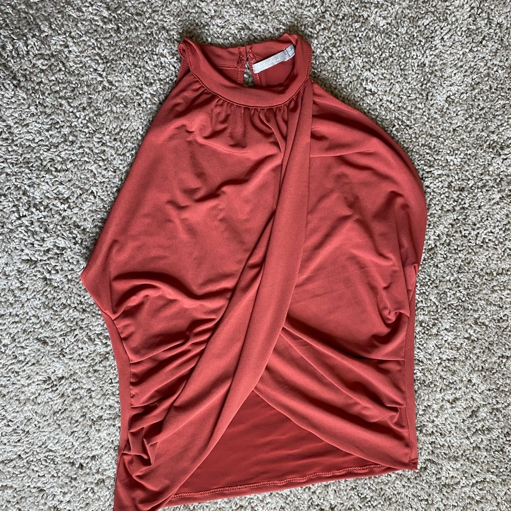 Halter neck red top